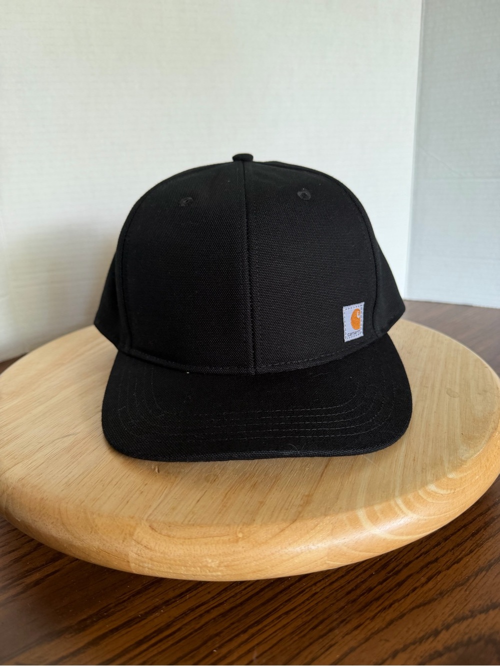 Carhartt Black Snapback Hat Cap Workwear Logo Patch Embroidered Adjustable